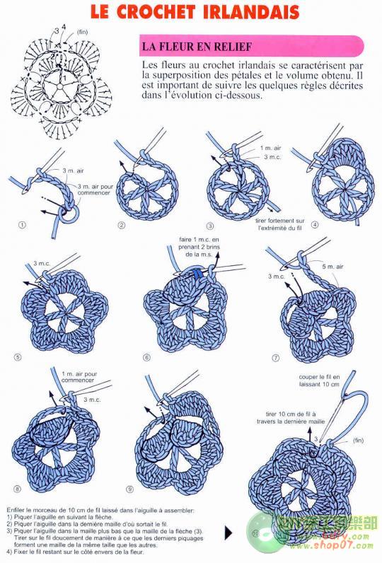 爱尔兰花钩编新技巧分享