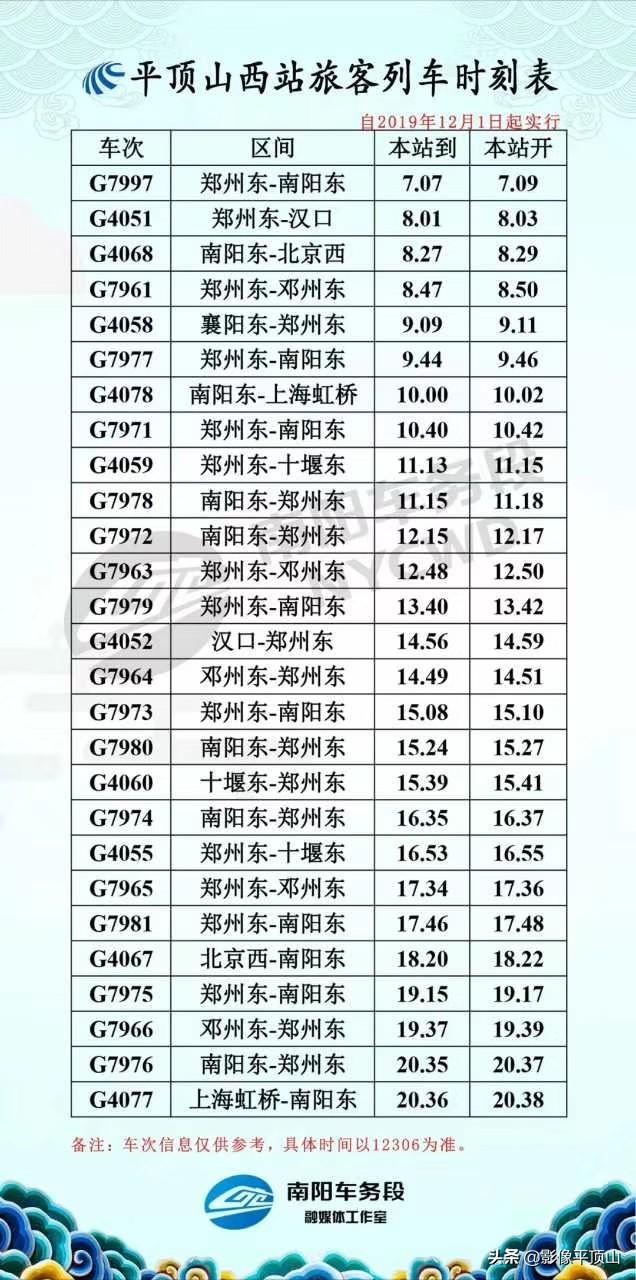 最新版列车时刻表